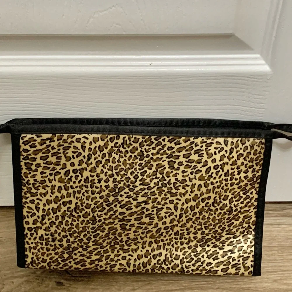 Leopard Bow Cosmetics Bag